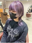 ロングウルフ×ラベンダー×インナーホワイト