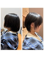 スーリール 小倉店(Sourire)&nbsp;長さは変えずにスタイルチェンジ20代黒髪ショート