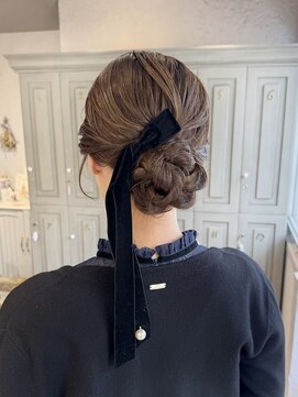 カシュカシュ 表参道(cache cache) 結婚式参列お呼ばれシニヨンお団子ヘアセットヘアアレンジ