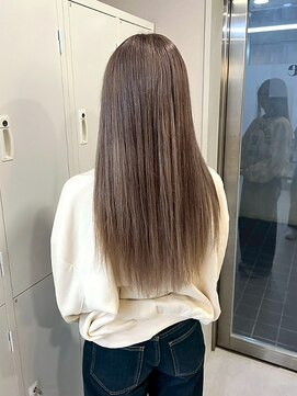 透明感ミルクティーブラウンベージュ/ロング/ストレート