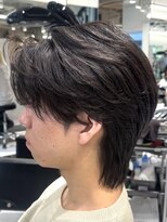 オーシャントーキョー(OCEAN TOKYO) 韓国マッシュフェザーパーマニュアンスパーマセンターパート黒髪