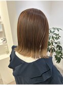 外はねボブ×裾カラーミルクティーベージュ
