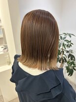 グラムヘアー(GLAM HAIR)&nbsp;外はねボブ×裾カラーミルクティーベージュ