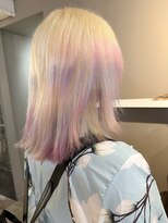 派手髪・ハイトーンカラー・デザインカラー・ブリーチ専門美容室&nbsp;ブリーチハイトーンホワイトブリーチ派手髪ユニコーンカラー