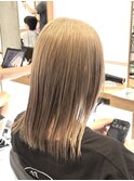調布ストレートパーマレイヤーボブウルフショートベージュカラー