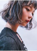 【DaB】ブルー × シルバー☆!デザインカラーのボブヘア♪