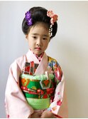 七五三のかわいい日本髪 ヘアアレンジ 着物 和装 キッズヘア