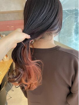 アイディール(:ideal) 20代30代40代☆【インナーカラー】ラベンダーアッシュ×オレンジ