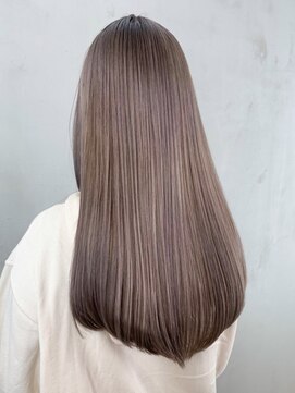 アルバム 池袋(ALBUM) くすみベージュ_ホワイトグレージュネこなれミディ_ba383641