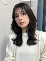 ベレーザ 渋谷(BELEZA)&nbsp;2348透明感黒髪シアーグレージュふんわりカールシースルーバング