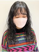 メチェン♪黒髪ロングウェーブパーマ×エアウェーブ×前髪パーマ