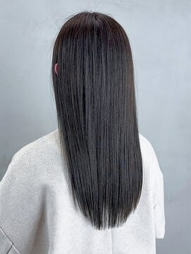 アルバム 池袋(ALBUM) 暗髪オリーブアッシュ_斜めバンググレージュカラー_ba440602