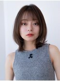 韓国くびれボブ外ハネ似合わせカットナチュラルカラー