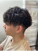 札幌大通りメンズショートカット波巻きツイストスパイラルパーマ