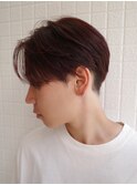 【刈り上げショート/阿部達哉】センターパート/韓国/ボルドー