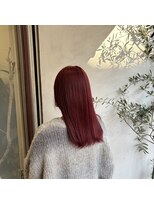 アン(Hair make un)&nbsp;ブリーチで高発色レッドカラー