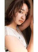 ミディアム大人ウルフパーママロンベージュカラー