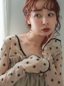 テトテ 天王寺店(tetote) 【tetote天王寺】アプリコットオレンジ×ウェーブセミディ