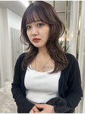 ハッシュカット/韓国風/ブラウン