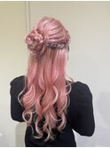 編み込みハーフアップ/ヘアアレンジ