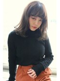 大人かわいい ワンレン ふわミディ