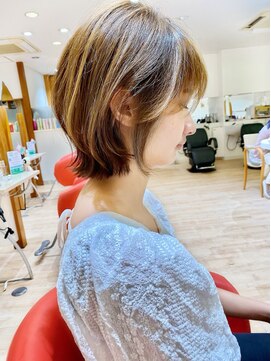 レクタ(recta) 20代30代40代　大人可愛い　ハイライト　グレージュカラー　ボブ