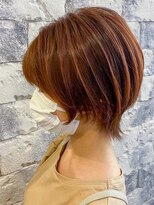 オースト ヘアー ステラ 新宿店(Aust hair Stella)&nbsp;マッシュショート☆ハイライト×コーラルベージュ　山下