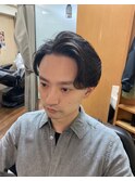 センターパートかきあげスタイル