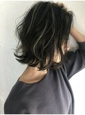 Rumor×3Dハイライトカラーホワイトアッシュ 抜け感レイヤーロブ