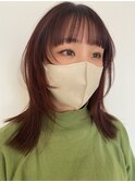 福井大和田 顔まわり 暖色カラー レイヤーカット ミディアム