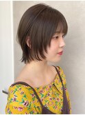 【西村】ウルフカット_フェイスレイヤー_オリーブベージュ