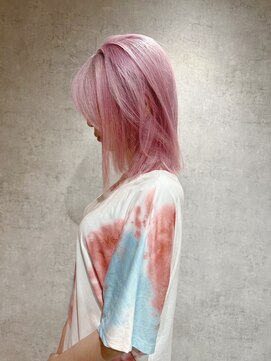 ネウィ 国分寺(newi) ミディアムレイヤー/ハイトーン/ピンクカラー