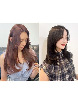 長さを変えずに印象的にイメージを変える韓国スタイル♪顔周りレイヤー+ロアバージンエクステで大変身
