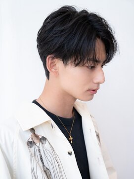 ハバナ 渋谷(HAVANA) アッシュブラックマッシュパーマ刈り上げツーブロック