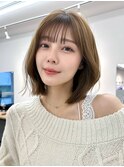 明るめオリーブベージュ巻ける縮毛矯正