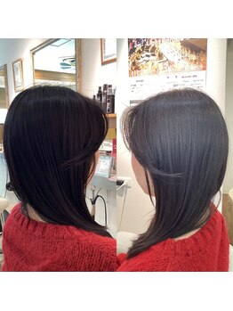 ヘアー ボニータ(hair bonita)の写真/人気のボブ、ショート、レイヤーなど前髪&お顔周りの似合わせカットはお任せ♪小顔効果も◎