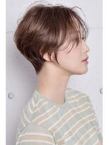ピークアブー アヴェダ 池袋東武(PEEK-A-BOO AVEDA) 乾かすだけでまとまる前髪長めハンサムショート×ベージュカラー