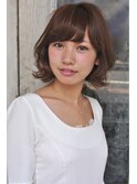 厚めバング☆アンジュ小顔美髪ボブアッシュベージュ
