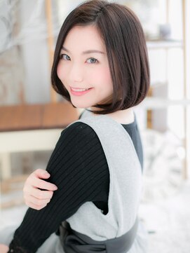 カバーヘア 上尾西口店(COVER HAIR) 黒髪小顔クラシカル前下がりボブa