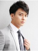 メンズ好感度大人ビジネス刈り上げショート人気スーツ◎髪型