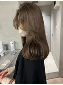 レイヤーカットグレージュカラーデザインカラーシルキーベージュ