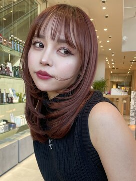 ミンクス渋谷スマートサロン(MINX shibuya smart salon) 切りっぱなしボブ エアリーロング 美髪 ピンクブラウン