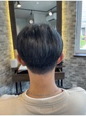 刈り上げマッシュ+ブルーブラック