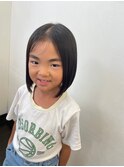 キッズヘア＊前下がりボブ＊切りっぱなし＊丸み＊秋ヘアー