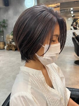 ティダスマイル ふじみ野店(tida smile) 脱白髪染め★白髪ぼかしハイライト横顔美人ショート