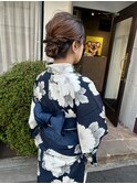 浴衣着付けヘアセットおとなかわいい浴衣アップ