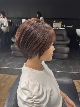 ハピネス クローバー 八木店(Happiness CLOVER) 艶髪ショート　ピンクブラウン　髪質改善　大和八木