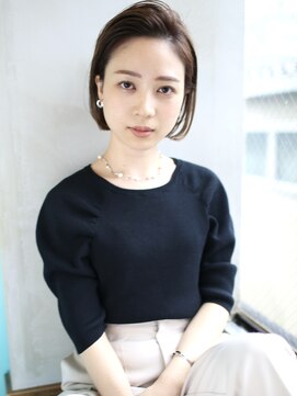 バース(BIRTH) 天神【BIRTH】前下りボブブリーチなしアッシュかきあげバング　4