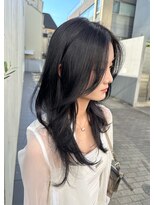 シーン(seen)&nbsp;○人気のレイヤーカット+ブリーチなしブルーブラック○ 前髪