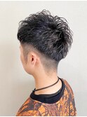 アップバングツーブロックバーバーフェード